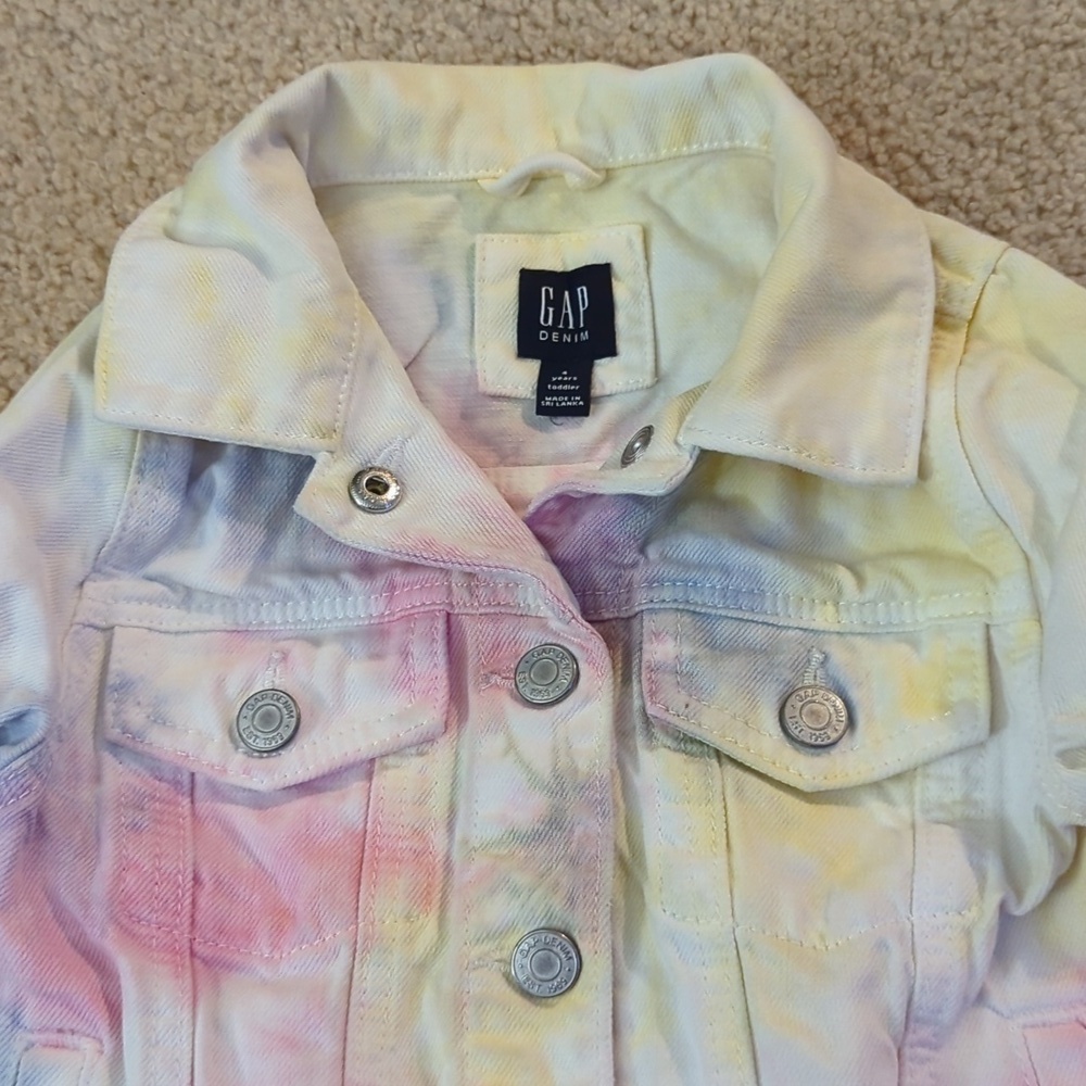 Gap Denim Tie Dye Jean Jacket Size 4 Years - Picture 3 of 6